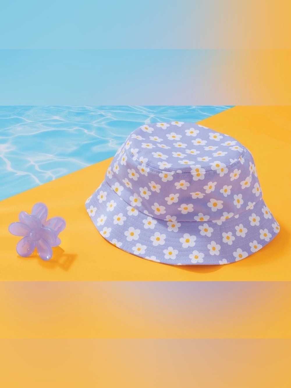 Ulta Beauty 💜💛 Bucket hat and flower hair claw clip NEW in package